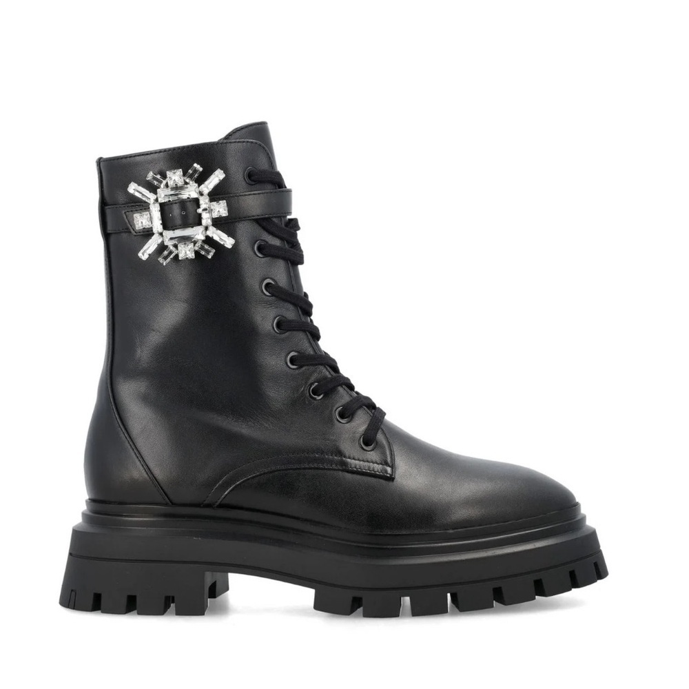 NWB Stuart Weitzman Embellished Nova Bedford Boots in Black